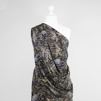 Linz - Lilac Wild Forest Viscose Woven Twill Fabric Mannequin Wide Image from Patternsandplains.com