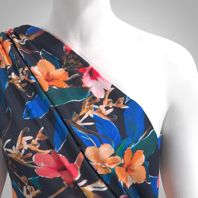 Lizzano 5246 - Blue Petunia Cotton Sateen Fabric from John Kaldor Sample