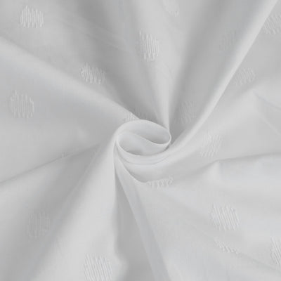 Maisy - White Spot Embroidered Cotton Fabric