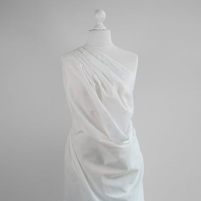 Maisy - White Spot Embroidered Cotton Fabric