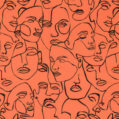 Marlie-Care Lawn - Sunset Contour Drawing Cotton Fabric by Lady McElroy