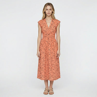 Marlie-Care Lawn - Sunset Contour Drawing Cotton Fabric by Lady McElroy