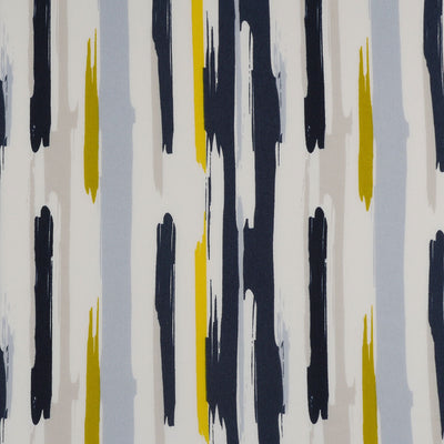 Mitaki - Navy and Yellow Paint Crepe de Chine Woven Fabric - 1.95m Remnant