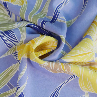 Napa - Blue and Yellow Iris Viscose Lawn Woven Fabric