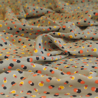 Napa - Moss Green Hex Viscose Lawn Woven Fabric