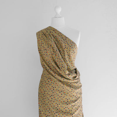 Napa - Moss Green Hex Viscose Lawn Woven Fabric