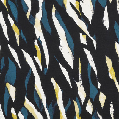 Portia - Teal and Lime Fracture Stretch Jersey Fabric from John Kaldor Main Image from Patternsandplains.com