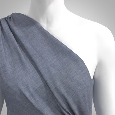 Rivage - Navy Blue Yarn Dyed Chambray Woven Fabric