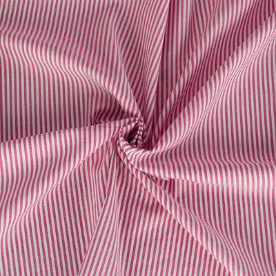 Rivage - Signal Red 3mm Stripe Yarn Dyed Chambray Woven Fabric