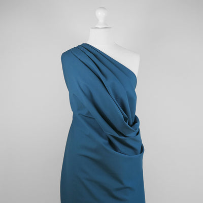 Rome - Petrol, Viscose Rich Heavy Ponte de Roma Stretch Fabric Mannequin Wide Image from Patternsandplains.com