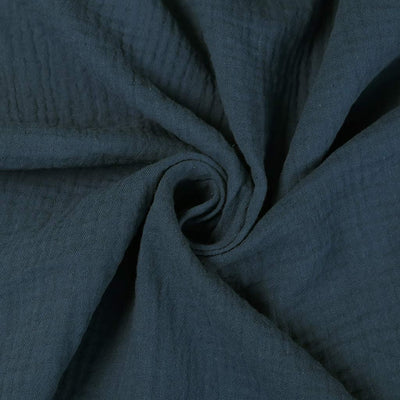 Seoni - Aviator Blue Cotton Double Gauze Woven Fabric Detail Swirl Image from Patternsandplains.com
