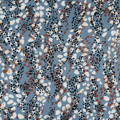 Seville - Dusty Blue Pebbles Viscose Elastane Single Jersey Fabric - 0.75m Remnant
