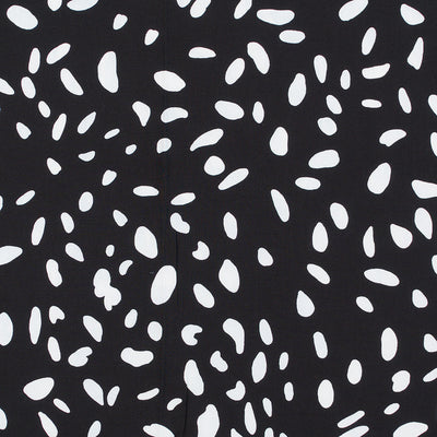 Sierra - Black Shapes Viscose Poplin Woven Fabric