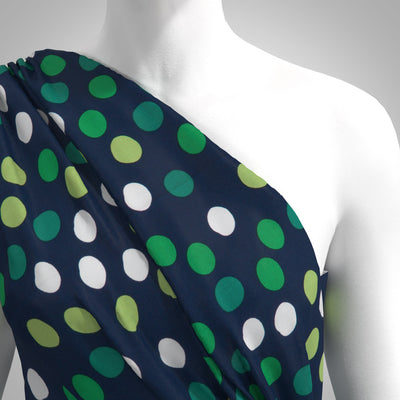 Sierra - Green Tiddlewinks Viscose Poplin Woven Fabric