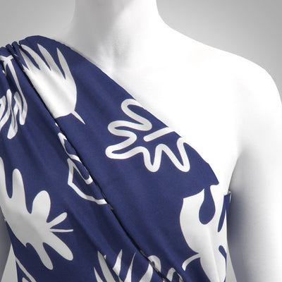 Sierra - Navy Canopy Viscose Poplin Woven Fabric