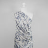 Sierra - Blue Palms Viscose Poplin Woven Fabric Mannequin Wide Image from Patternsandplains.com