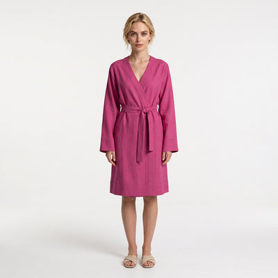 Spa - Hibiscus Pink Pastel Viscose Linen Silky Noil Woven Fabric