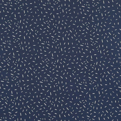 Arizona - Denim Blue Ticker Tape, Single Jersey Cotton Elastane Print Fabric Main Image from Patternsandplains.com