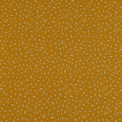 Arizona - Mustard Yellow Ticker Tape, Single Jersey Cotton Elastane Print Fabric Main Image from Patternsandplains.com