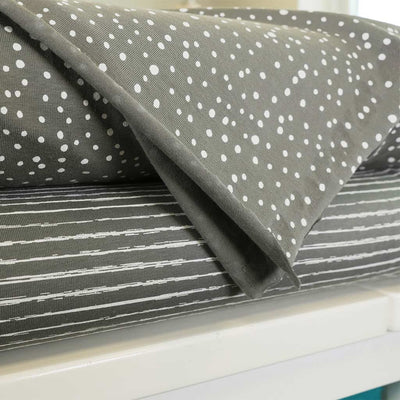 Arizona - Smoke Grey Sketch Stripe, Single Jersey Cotton Elastane Print Fabric Group Image from Patternsandplains.com