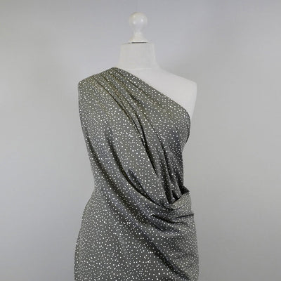 Arizona - Smoke Grey Snow Storm, Single Jersey Cotton Elastane Print Fabric Mannequin Wide Image from Patternsandplains.com