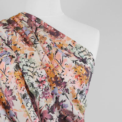 Crepe de Chine 5505 - Plum, Lupins Woven Fabric from John Kaldor Mannequin Close Up Image from Patternsandplains.com