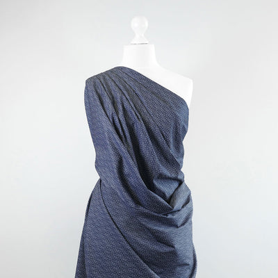 Denim Print Casted Loops Cotton Woven Fabric by Art Gallery Fabrics Mannequin Wide Image from Patternsandplains.com