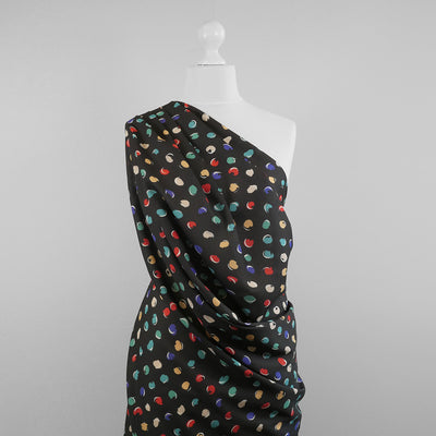 Liza 111766 - Black Sweet Spot Georgette Woven Fabric from John Kaldor Mannequin Wide Image from Patternsandplains.com