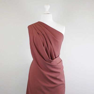 Madison - Deep Blush Viscose Crepe Woven Fabric Mannequin Wide Image from Patternsandplains.com