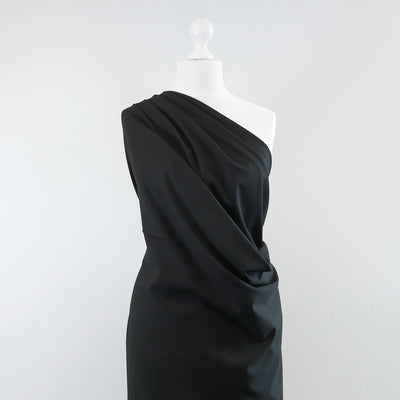 Milan - Black Viscose Rich Ponte de Roma Fabric Mannequin Wide Image from Patternsandplains.com