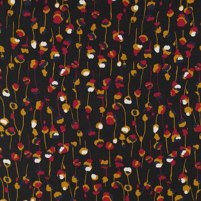 Monroe - Black Seedlings Woven Crepe Fabric Main Image from Patternsandplains.com