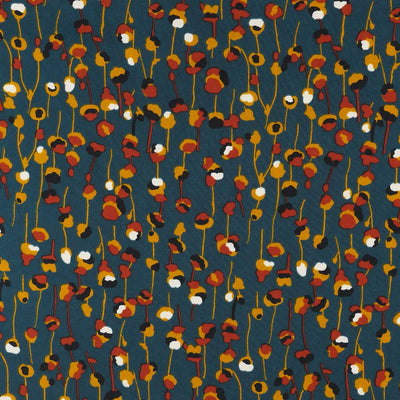 Monroe - Teal Seedlings Woven Crepe Fabric Main Image from Patternsandplains.com