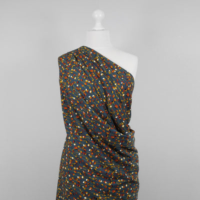 Monroe - Teal Seedlings Woven Crepe Fabric Mannequin Wide Image from Patternsandplains.com