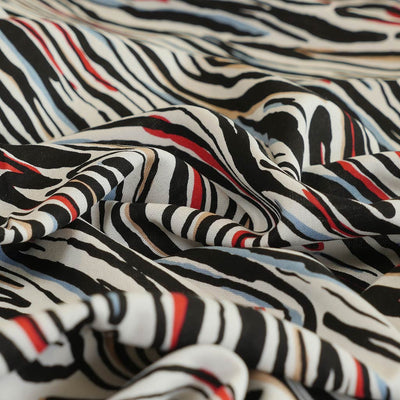 Palermo - Red Ebb & Flow Viscose Linen Woven Fabric Feature Image from Patternsandplains.com