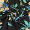 Rossi 5484 - Dark Navy Floral Viscose Elastane Single Jersey Fabric from John Kaldor Detail Swirl Image from Patternsandplains.com