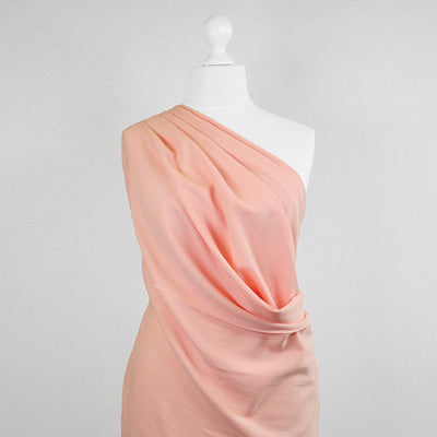 Spa - Peach, Viscose and Linen Woven Fabric Mannequin Close Up Image from Patternsandplains.com