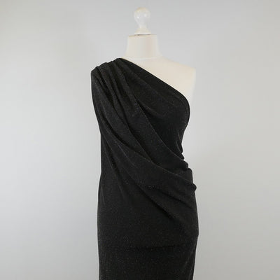 Sparks - Black Scuba Crepe Stretch Fabric Mannequin Wide Image from Patternsandplains.com