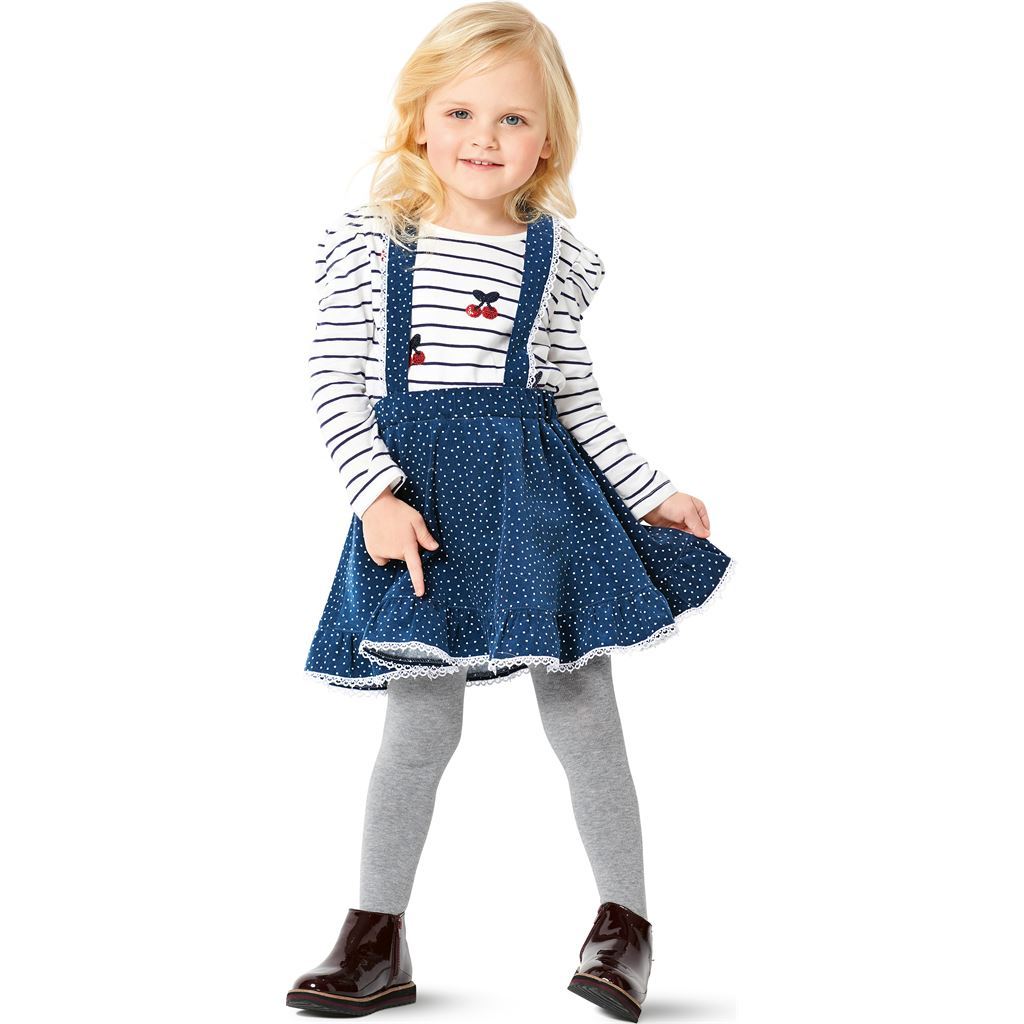 Burda Style Pattern B9307 Childrens Skirts Flared Pull On with Trim and Strap Options 9307 Image 5 From Patternsandplains.com