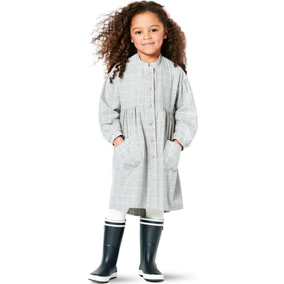 Burda Style Pattern B9309 Childrens Dresses Buttons at Front with Trim and Pocket Variations 9309 Image 2 From Patternsandplains.com