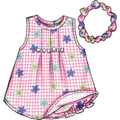 Butterick Pattern B3405 Infants Dress Top Romper Panties Hat and Headband 3405 Image 5 From Patternsandplains.com