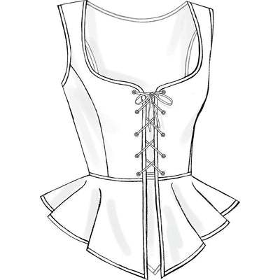 Butterick Pattern B4669 Misses Laced Corsets with Peplum Variations 4669 Image 4 From Patternsandplains.com