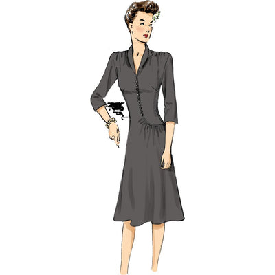 Butterick Pattern B6374 Misses Swan Neck or Shawl Collar Dresses with Asymmetrical Gathers 6374 Image 4 From Patternsandplains.com