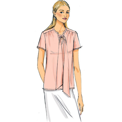 Butterick Pattern B6378 Misses Gathered Tops and Tunics with Neck Ties 6378 Image 2 From Patternsandplains.com