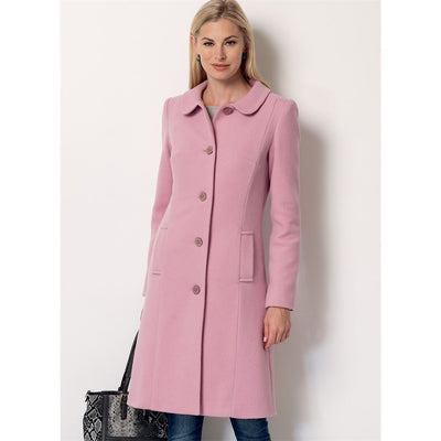 Butterick Pattern B6385 Misses Funnel Neck Peter Pan or Pointed Collar Coats 6385 Image 2 From Patternsandplains.com
