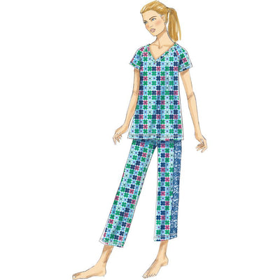 Butterick Pattern B6428 Misses Robe Raglan Sleeve Tops and Gown and Pull On Pants 6428 Image 4 From Patternsandplains.com