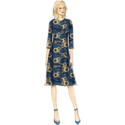 Butterick Pattern B6480 Misses Fitted Dresses with Hip Detail Neck and Sleeve Variations 6480 Image 3 From Patternsandplains.com