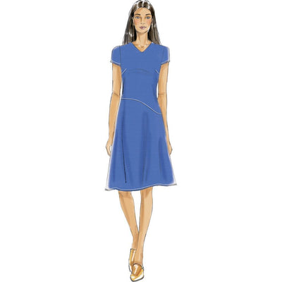 Butterick Pattern B6480 Misses Fitted Dresses with Hip Detail Neck and Sleeve Variations 6480 Image 4 From Patternsandplains.com