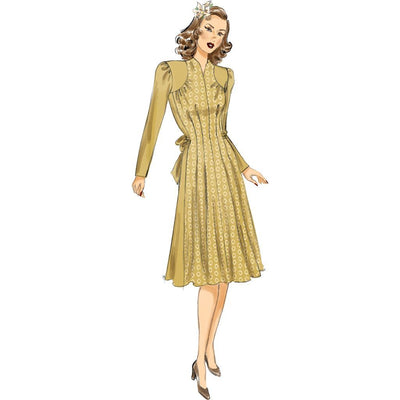 Butterick Pattern B6485 Misses Dresses with Shoulder and Bust Detail Waist Tie and Sleeve Variations 6485 Image 3 From Patternsandplains.com