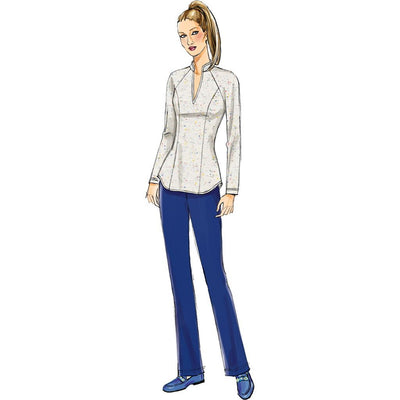 Butterick Pattern B6494 Misses Knit Raglan Sleeve Tops and Dress Vest and Pull On Pants 6494 Image 4 From Patternsandplains.com