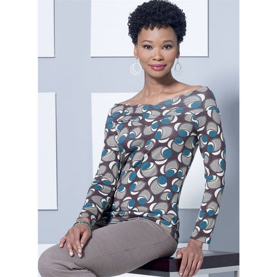 Butterick Pattern B6495 Misses Knit Off the Shoulder Top Dress and Jumpsuit Loose Jacket and Pull On Pants 6495 Image 6 From Patternsandplains.com